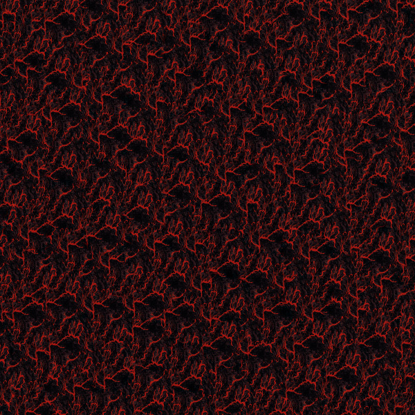 Screenshot of a black and red lava-like texture with three-hex-tiling applied with a patch scale of 1