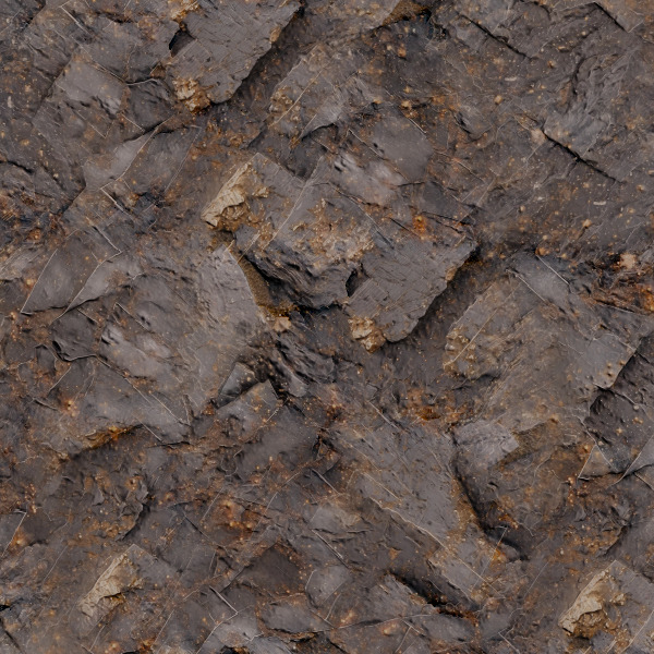 Screenshot of a rocky/mineral-like texture with three-hex-tiling applied and contrast-corrected blending enabled