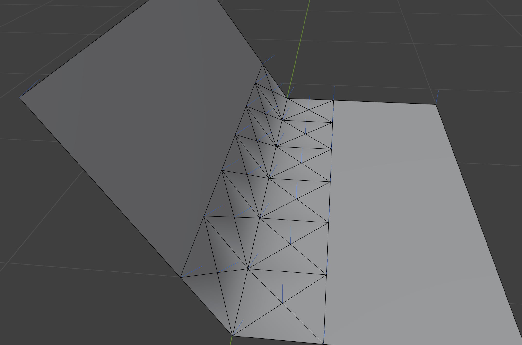 A screenshot of a scene rendered with Three.JS.  There are several floating platforms made up of rectangular prisms floating over a void. The background is pure black.